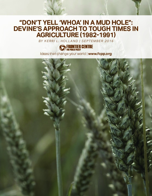 “Don’t Yell ‘Whoa’ In A Mud Hole”: Devine’s Aproach To Tough Times In Agriculture (1982-1991)